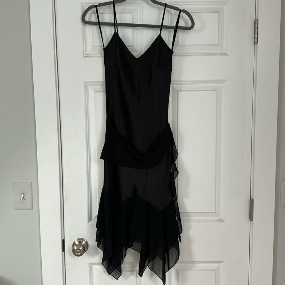 Black Silk & Cheffon Dress - Size XS